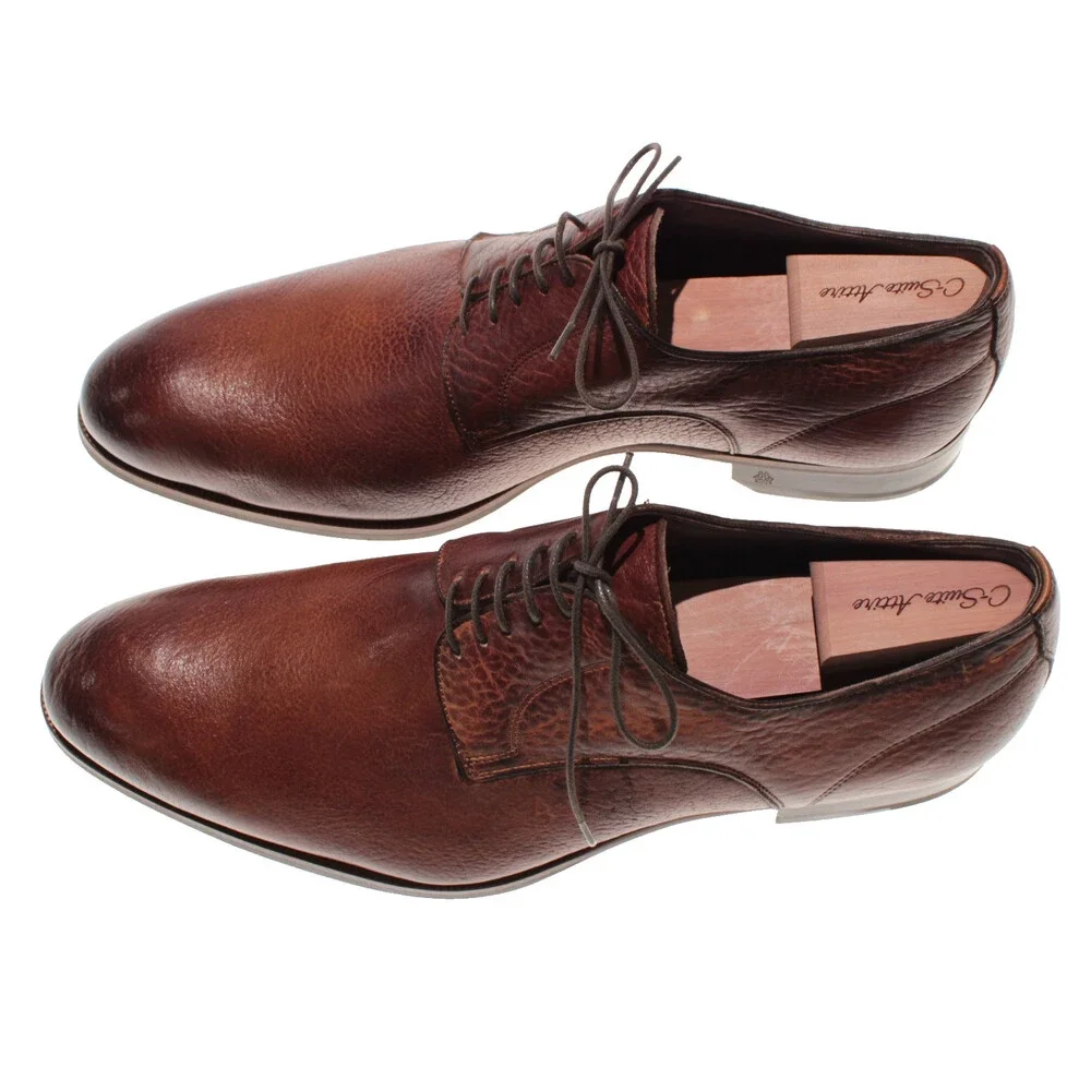 Di Bianco NWD Lace Up Derby Dress Shoes Size 46 (US 13) in Brown Leather
